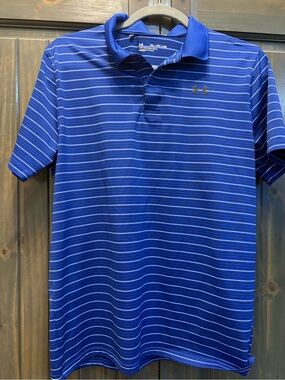 Under Armour Men’s Blue Striped Performance Polo